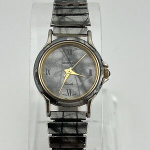 Vtg Giordano Watch Women 23mm Case Faux Marble Stretch Band- New Battery